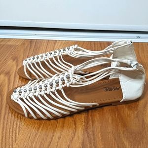 3/$15 Ardene White Gladiator Sandals with Sparkle ✨